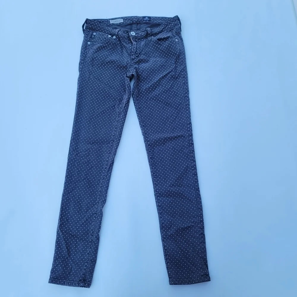 AG ADRIANO GOLDSCHMIED Jeans Womens 27R Slim Straight The Stevie Ankle Polka Dot